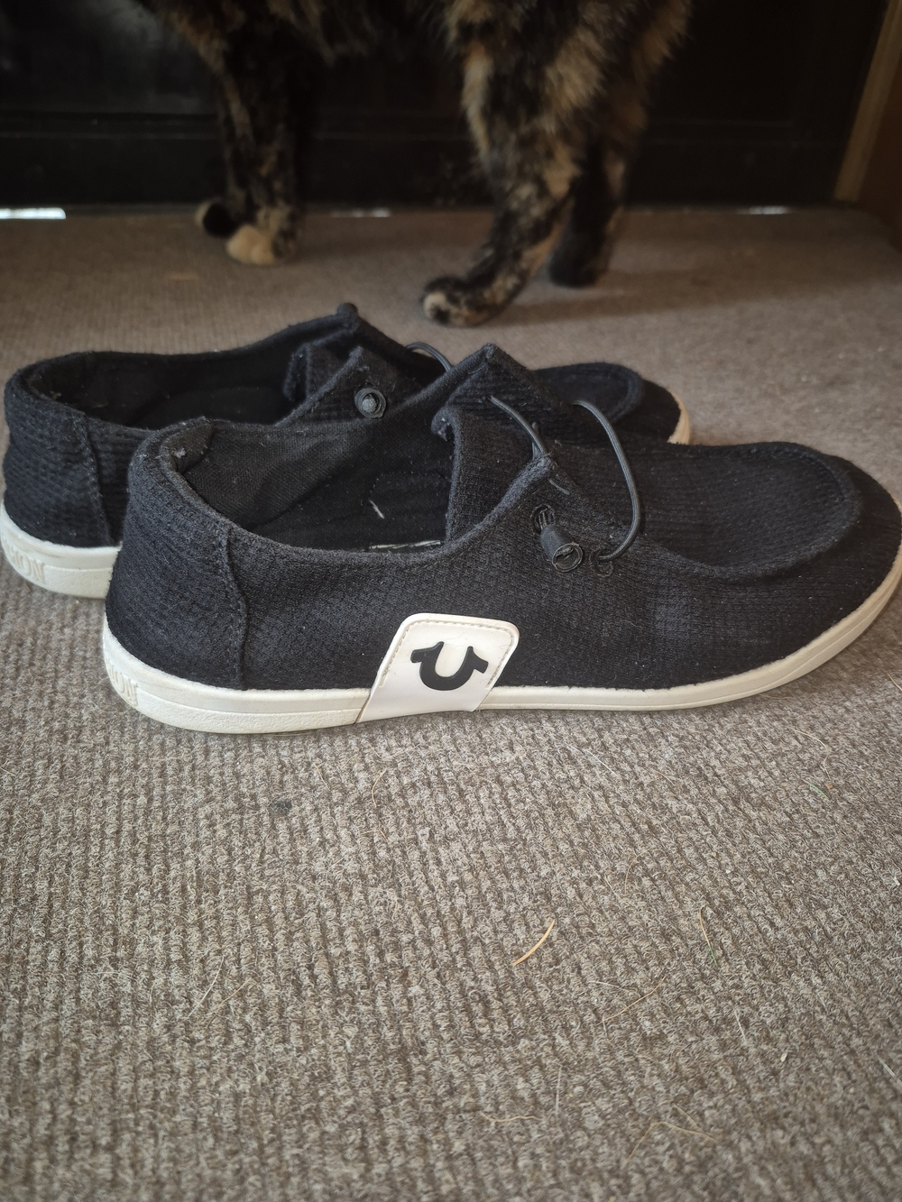True Religion Zaira Black Canvas Slip-On Shoes 8